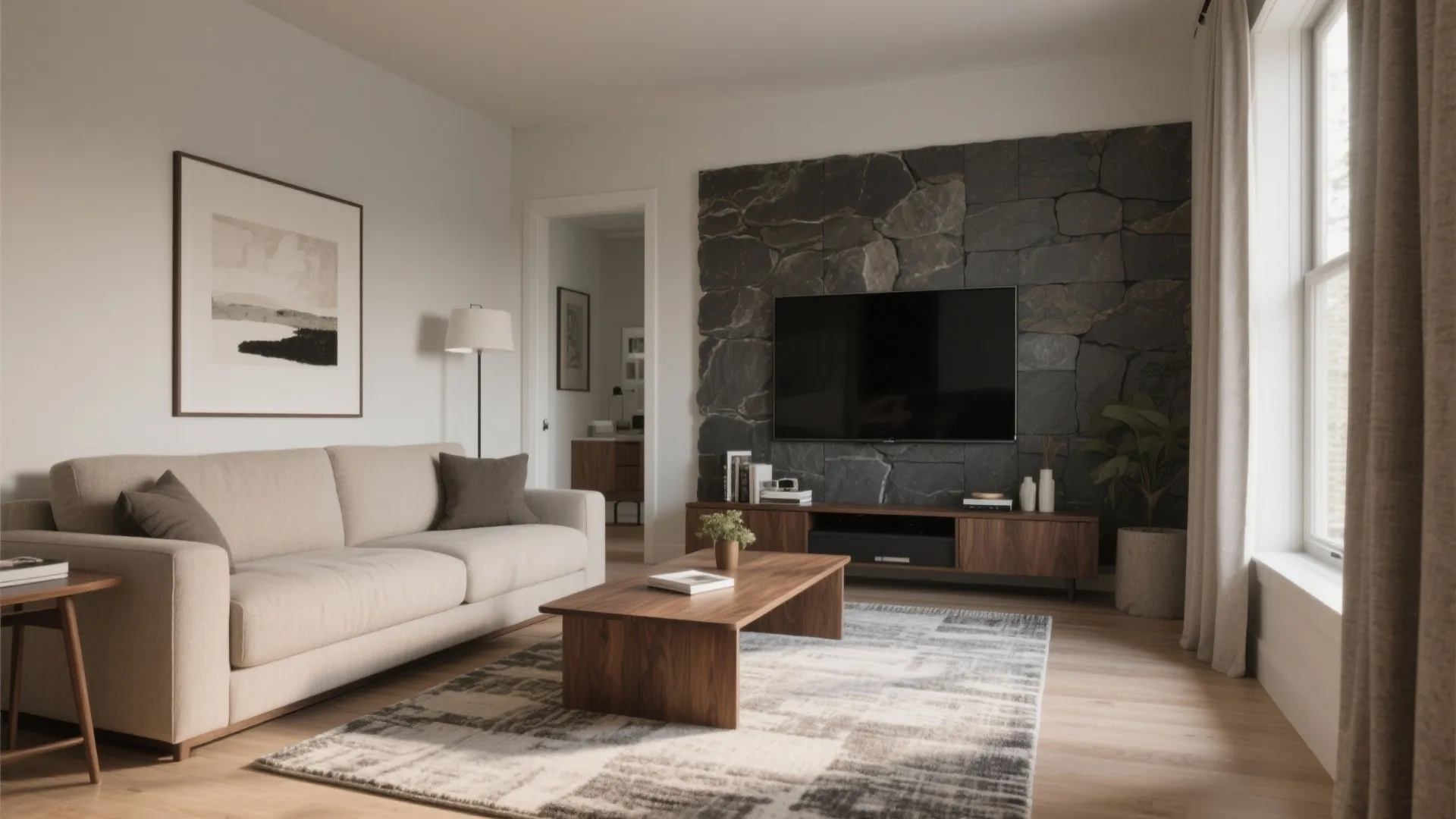 Light, layered palette with one contrast anchor