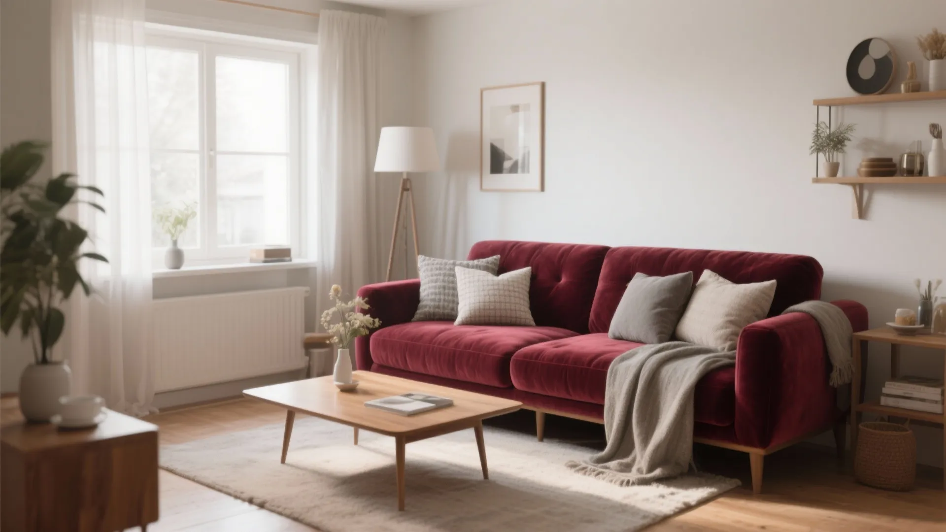 2. Layered Neutrals with Burgundy