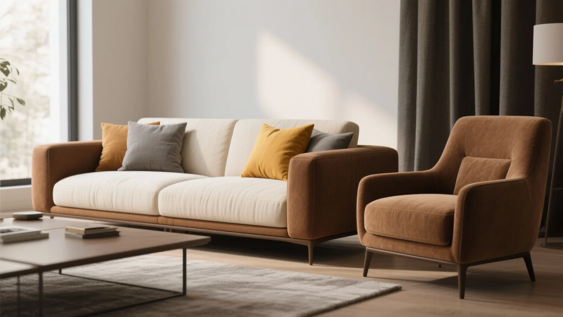 1. Layered neutrals with a pop