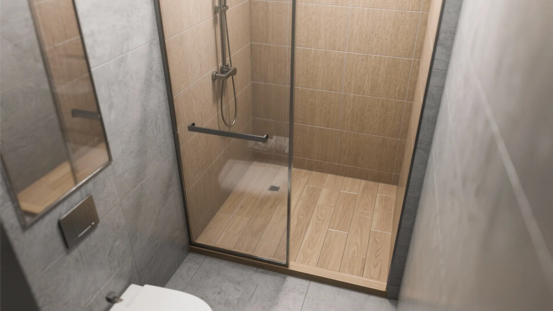 1. Layered neutrals with textured tiles