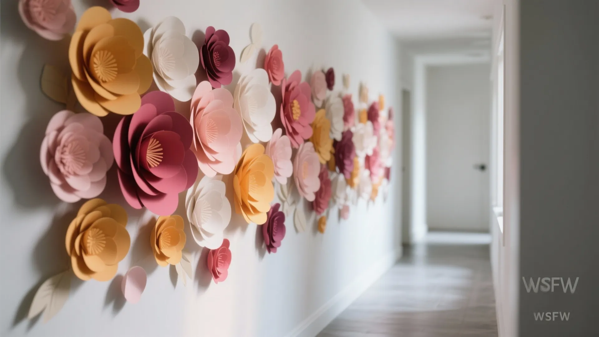 3. Layered Paper Flower Installations