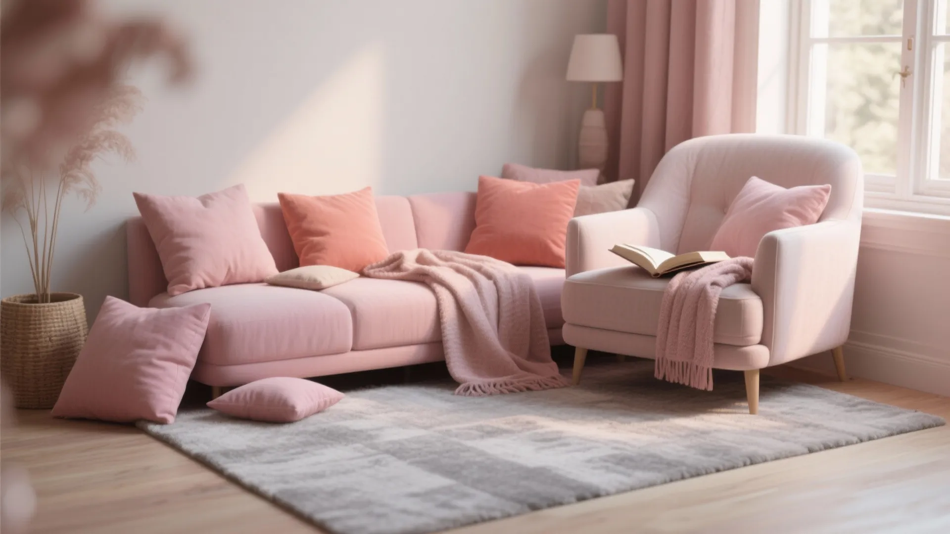 Layered Pink Tones with Subtle Gray Base