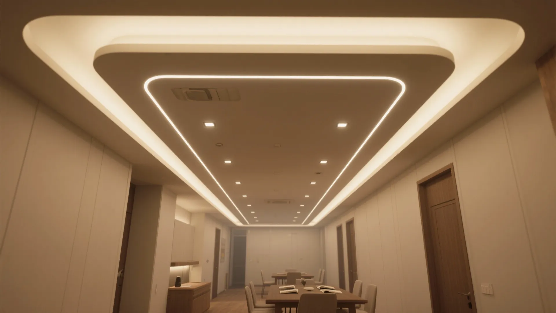 Layered Light with POP Troughs and Cutouts