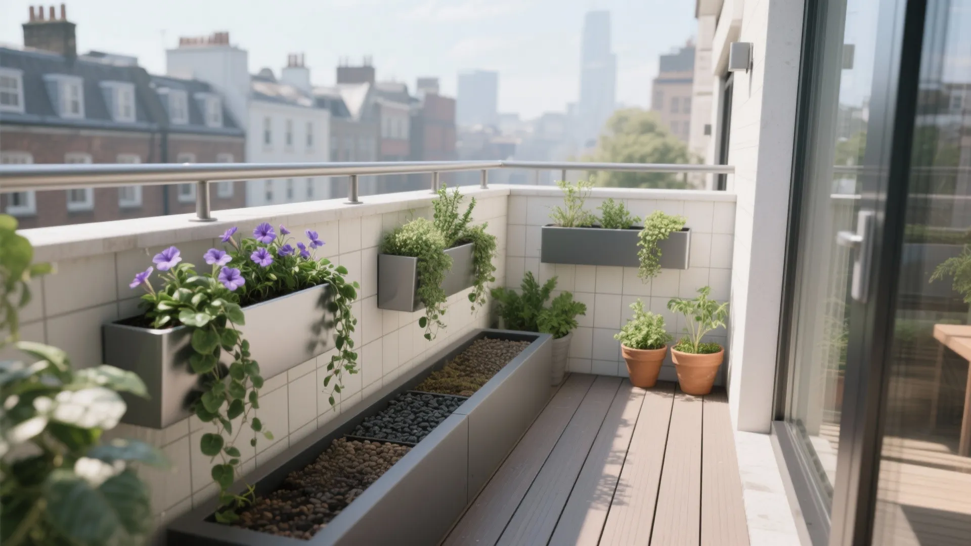 Layered Planters: Rail, Wall, Floor