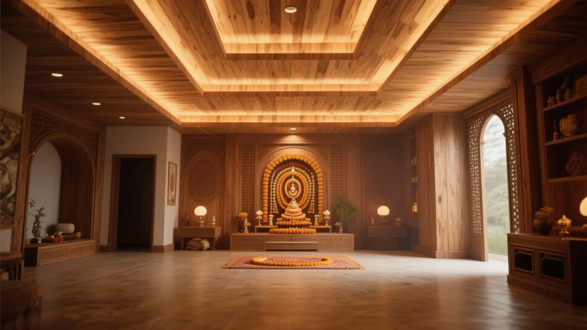 Layered Plywood Ceiling Design