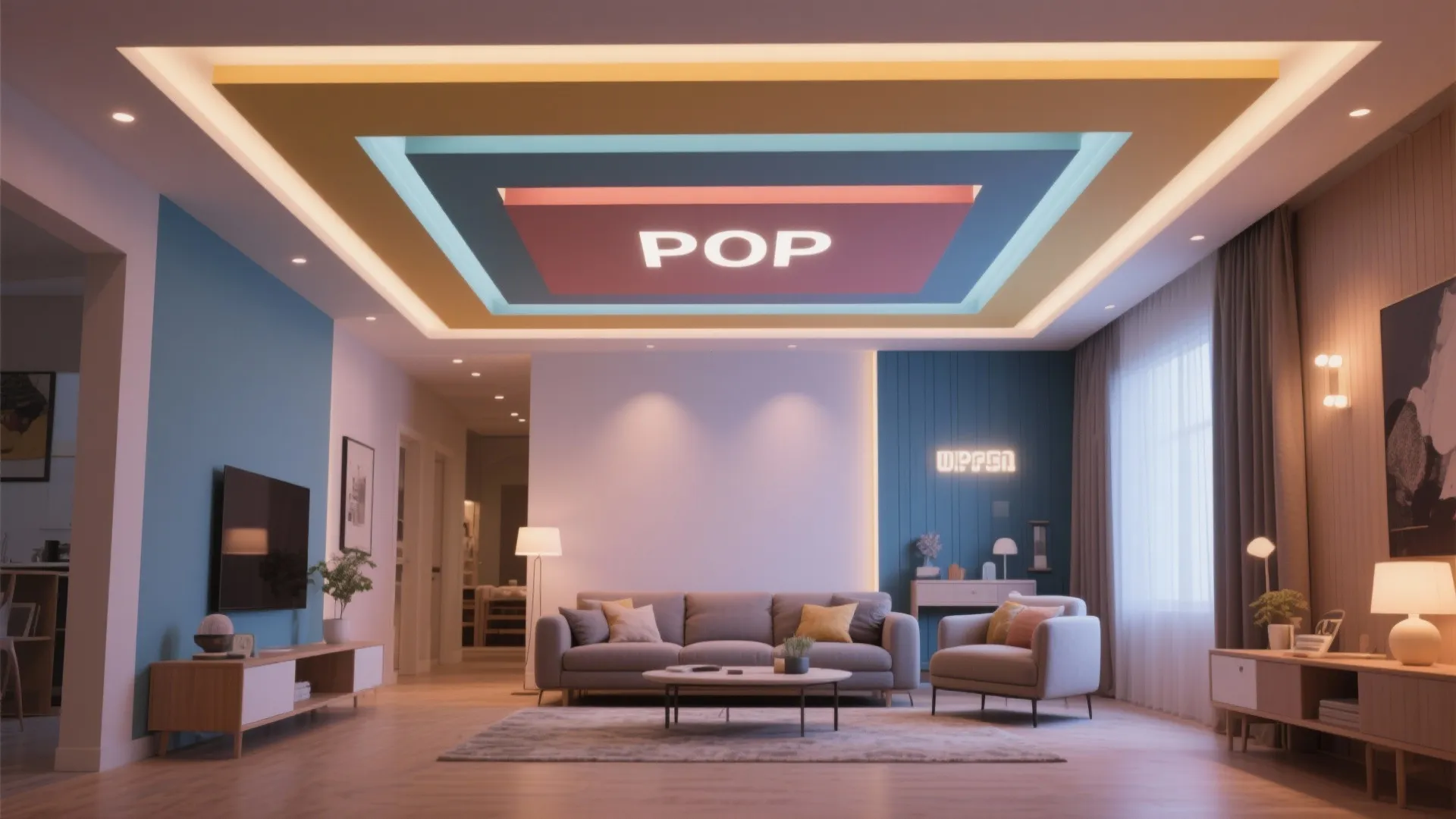 Layered POP False Ceiling for Depth