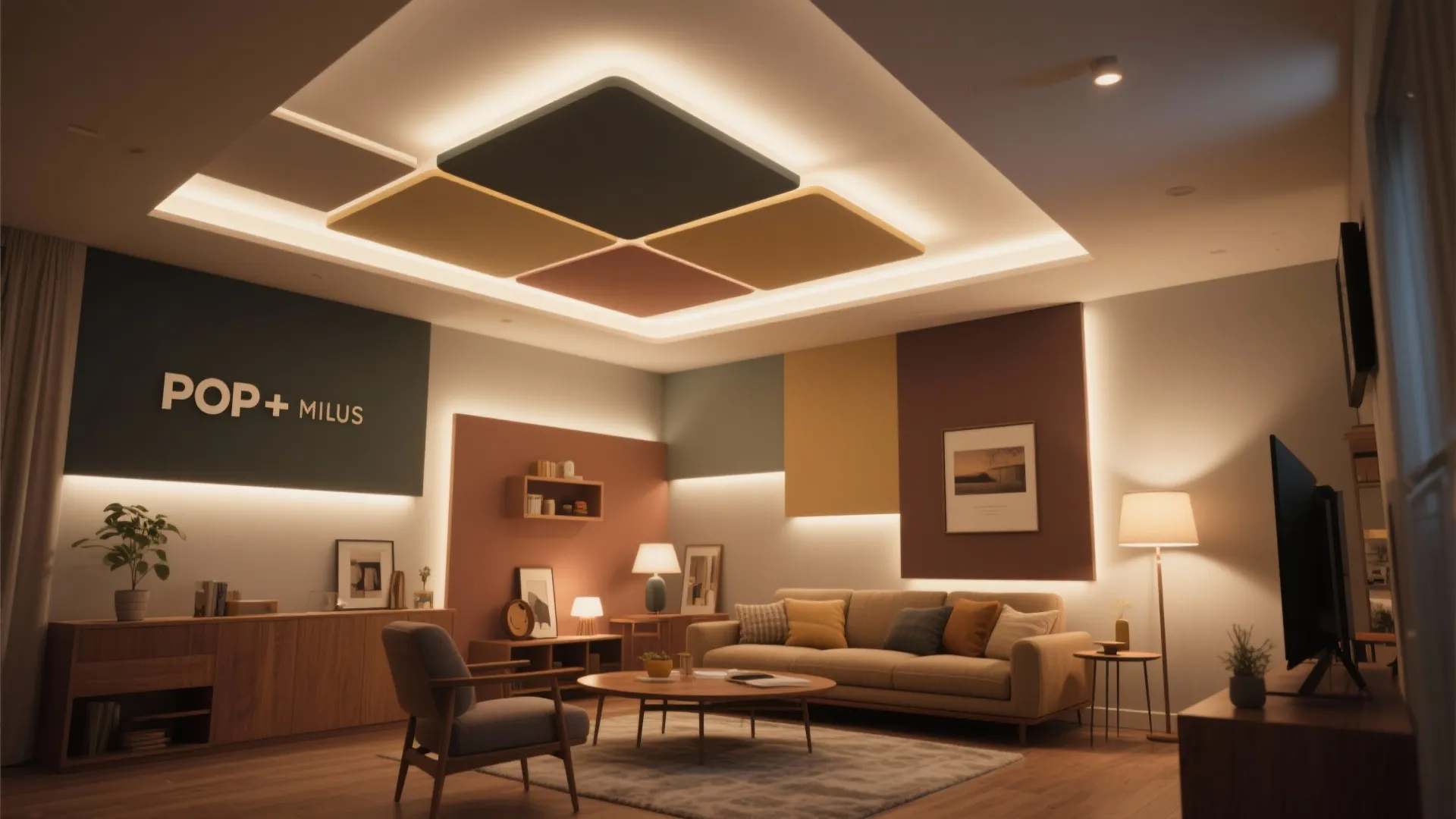 Layered POP Panels with Cove Lighting