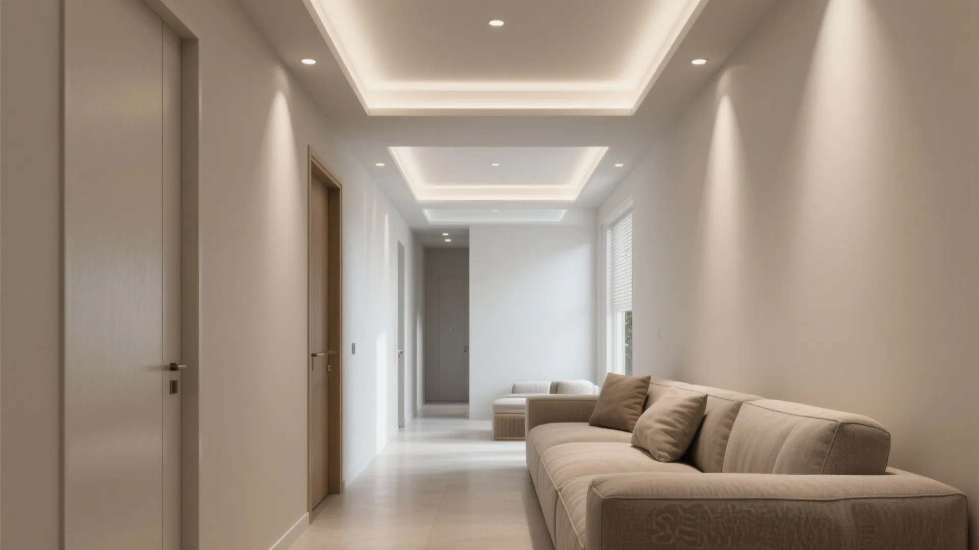 Layered POP panels that frame the seating zone