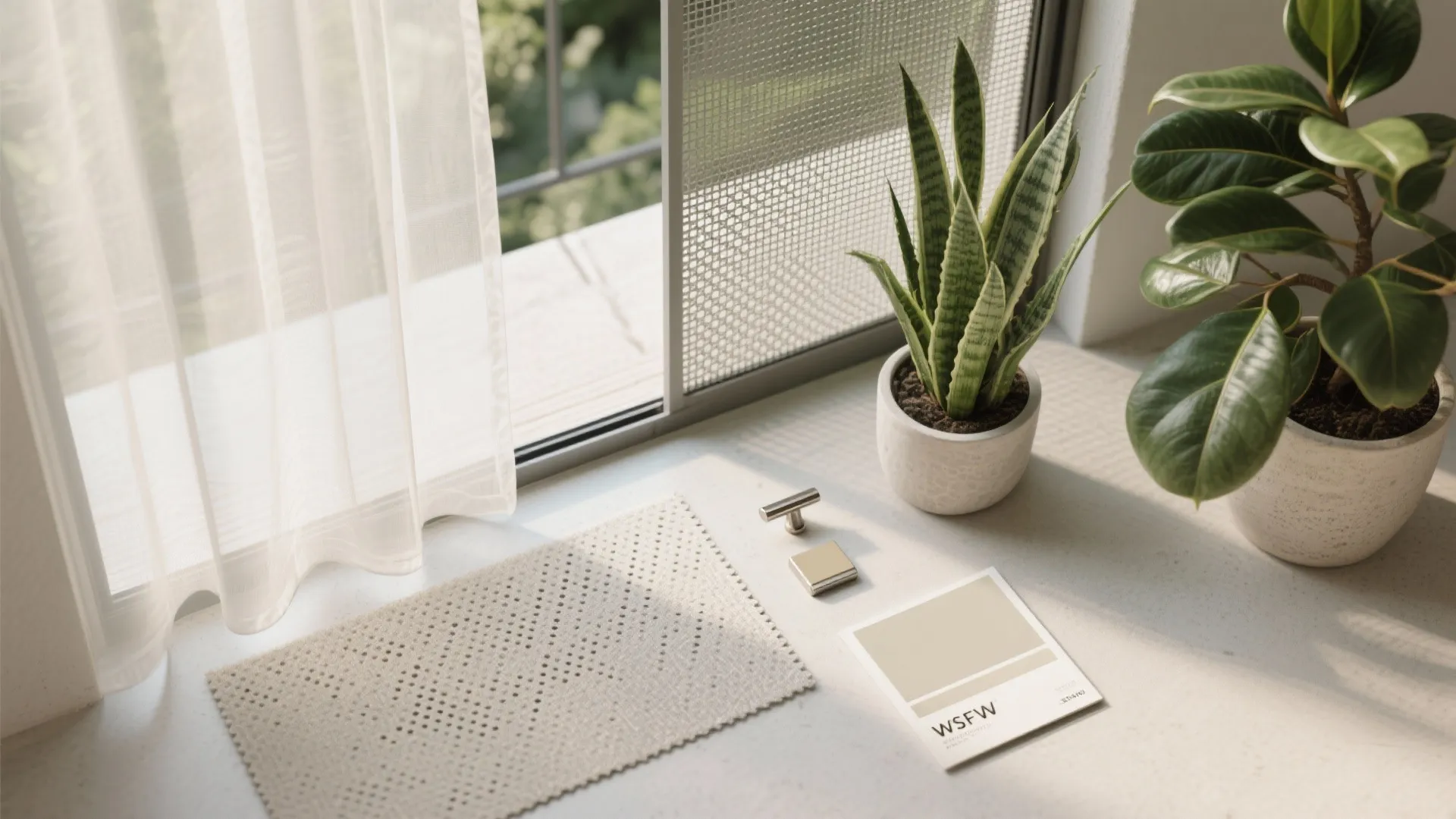 Layered Privacy: Sheer + Screen + Planting