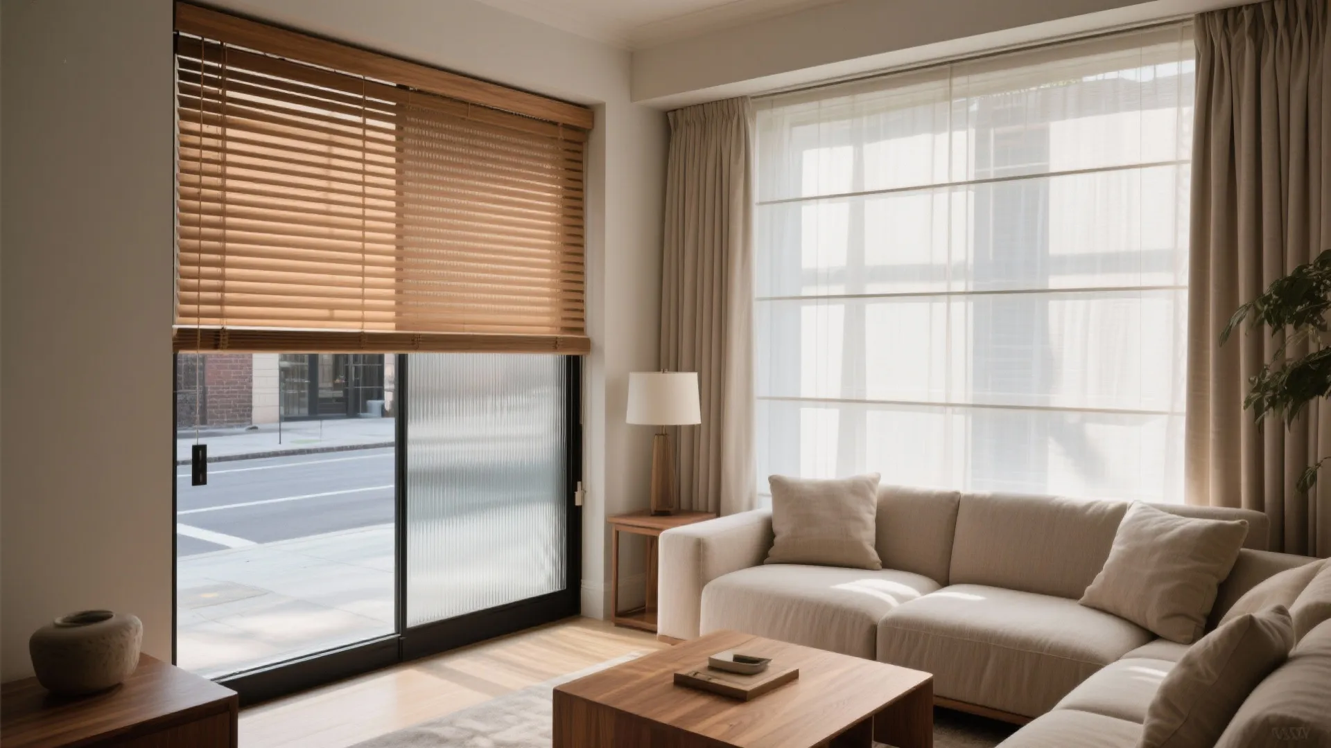 2) Layered privacy: glass, screens, and soft edges