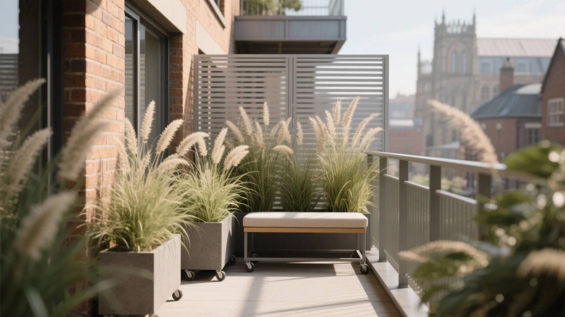 Layered privacy: screens, planters, and soft edges