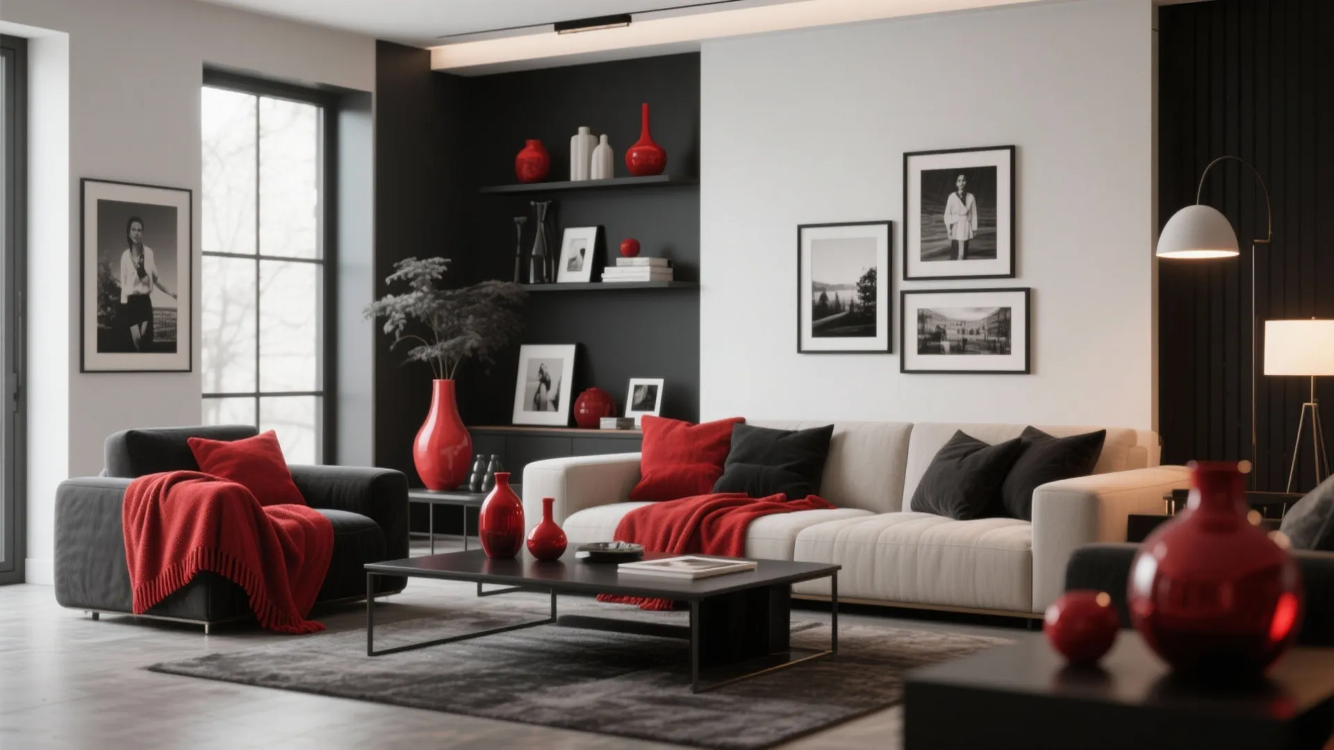 10. Layering with Black and Red Accessories