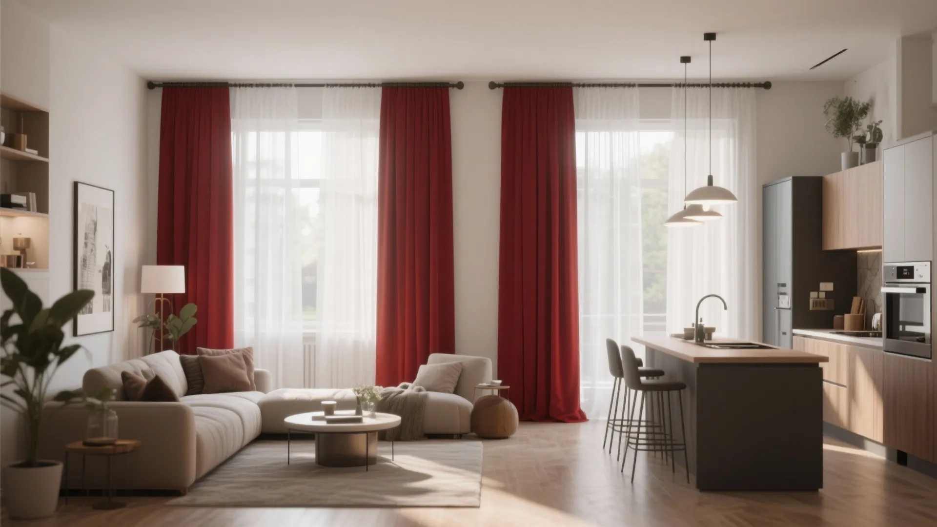 3. Layered curtains for versatility