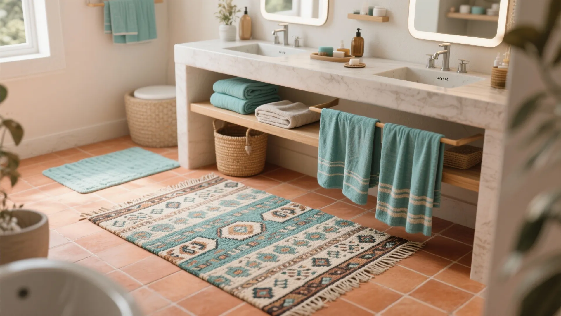 4. Layered Textiles and Rug Choices