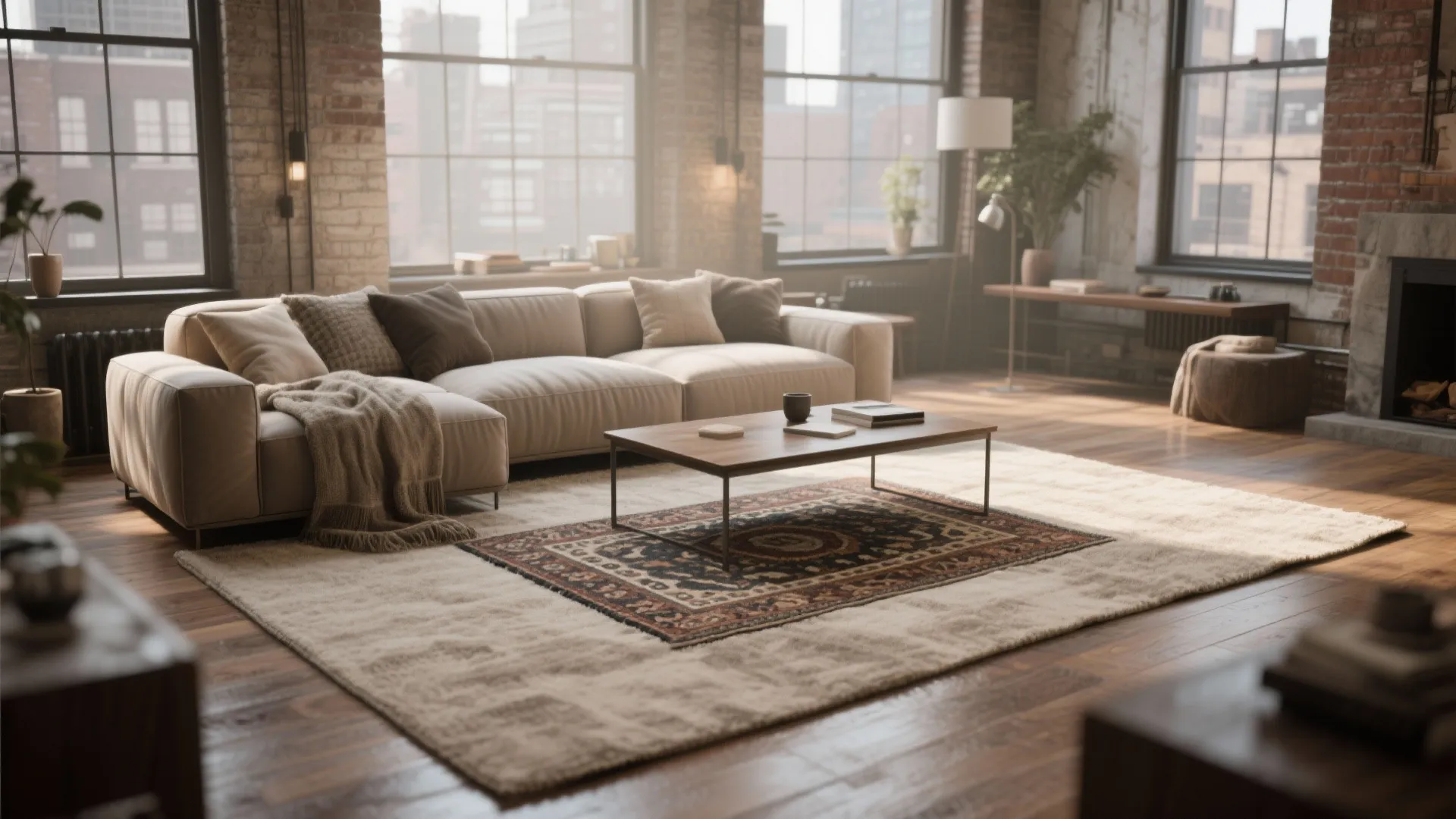 9. Layered Rugs for Depth