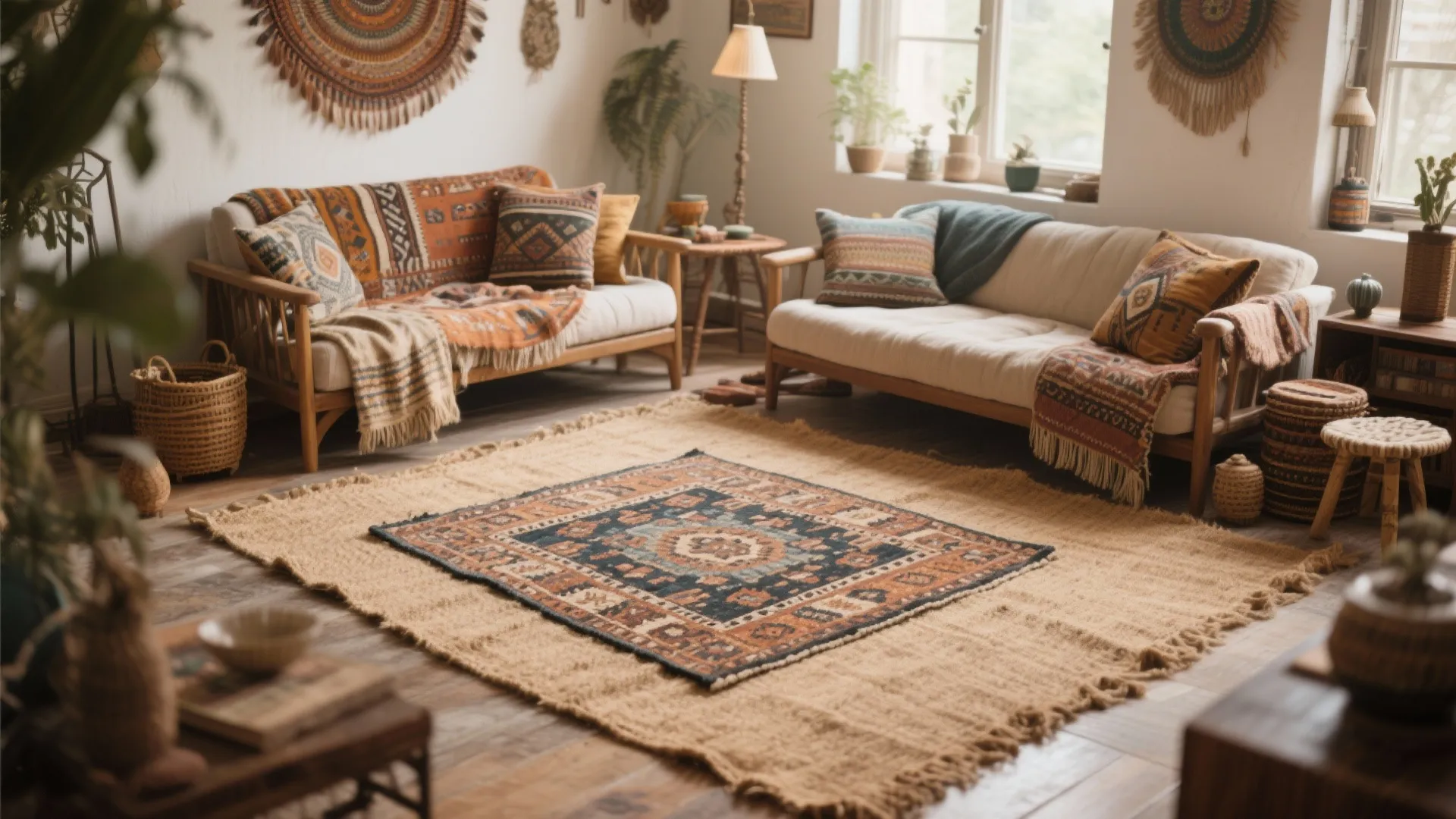 3. Layered Rug Look