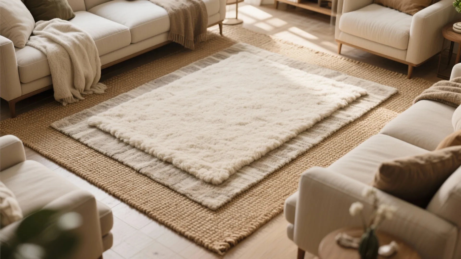 5. Layer Rugs of Different Textures