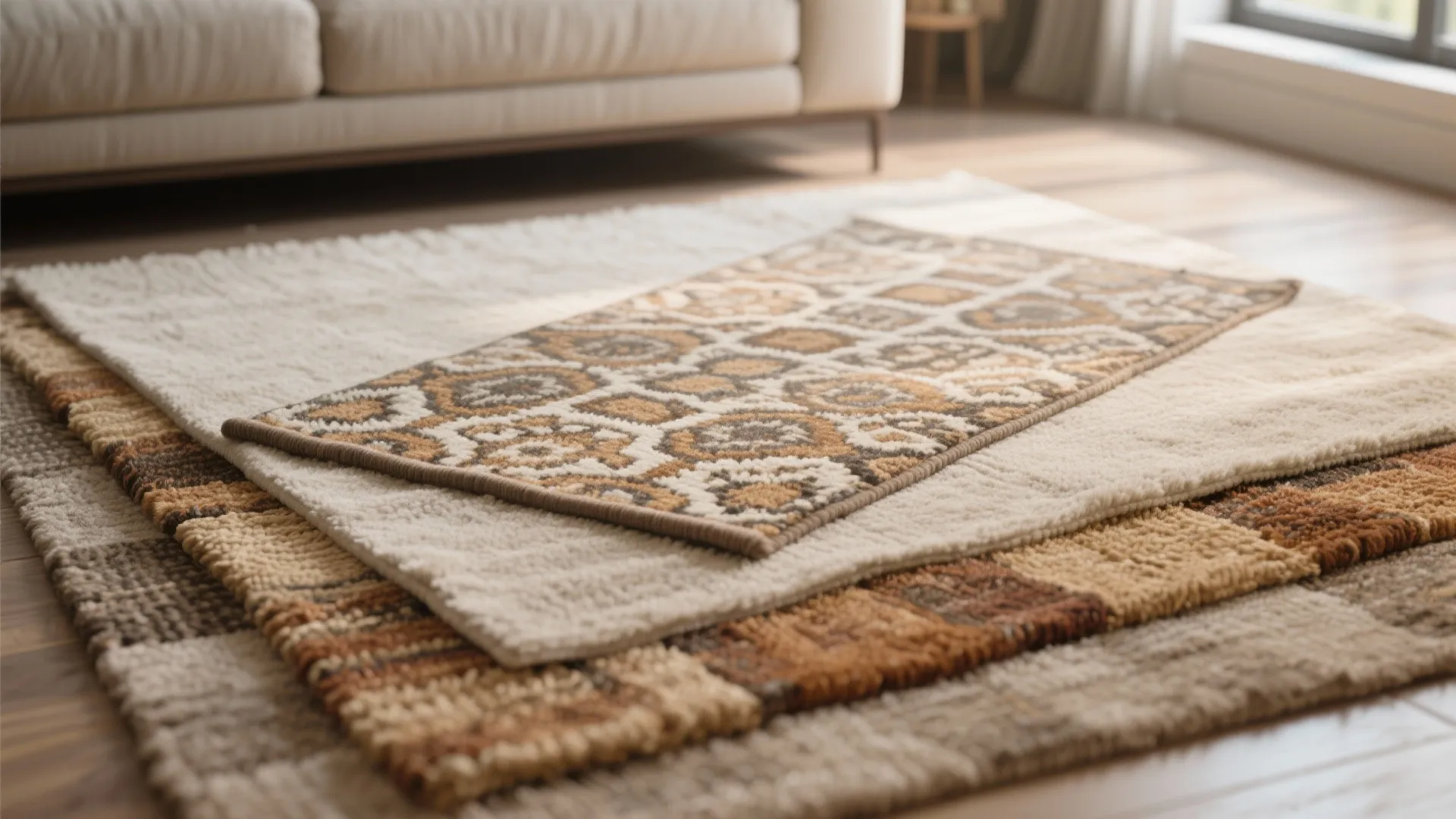 2. Layered Rugs for Texture
