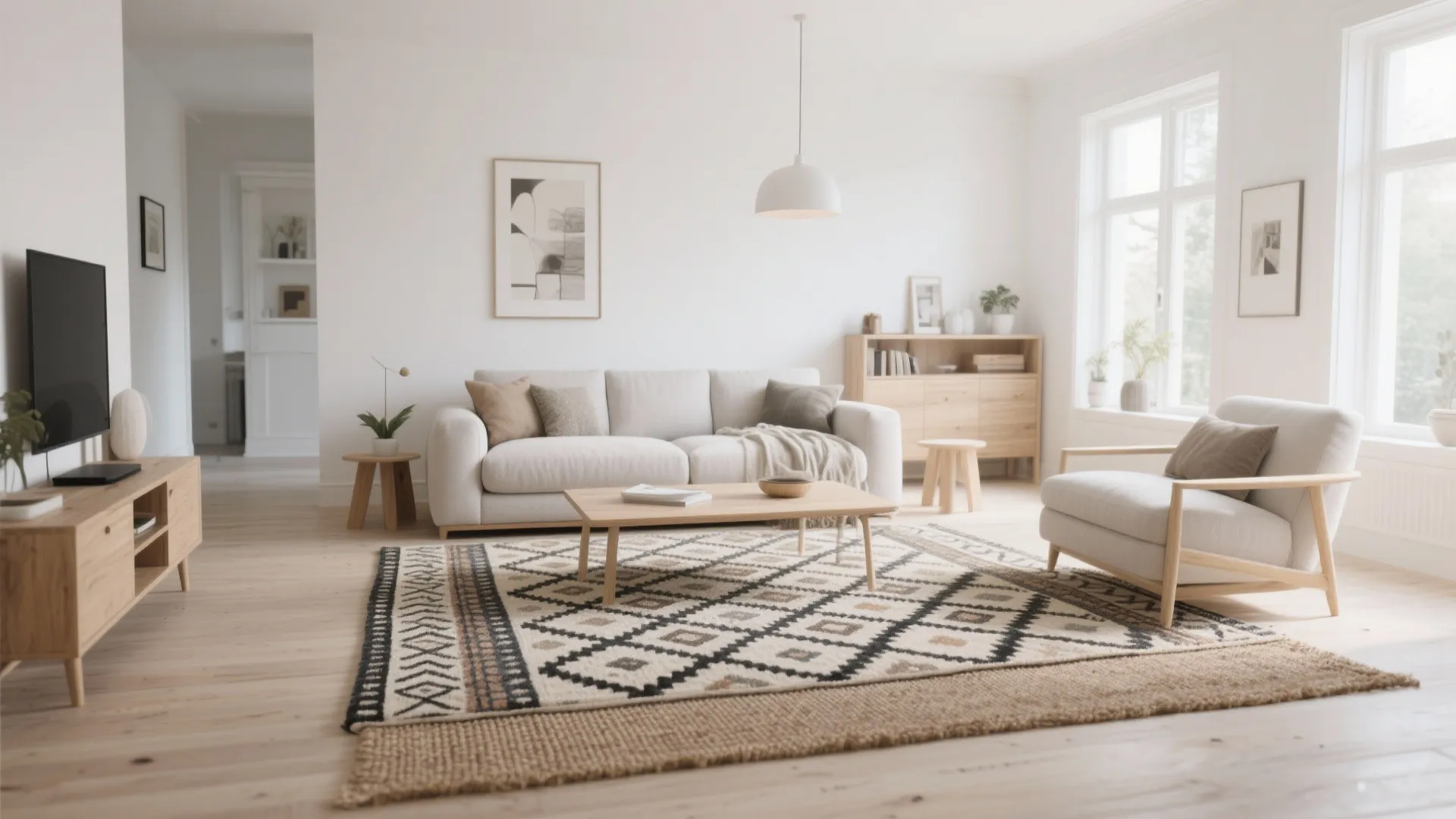 8. Layered Rug Effect