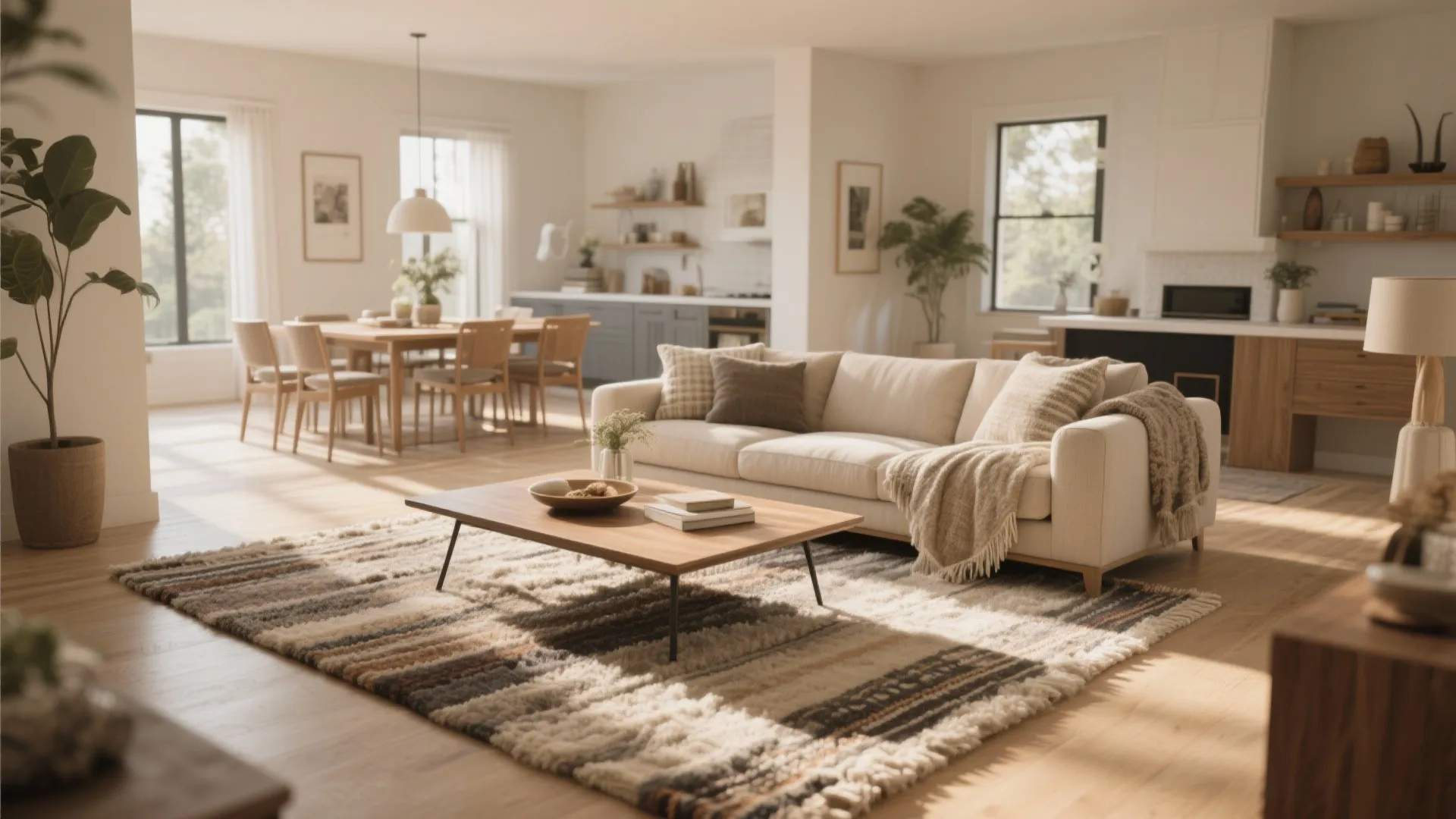 Textural layering with rugs