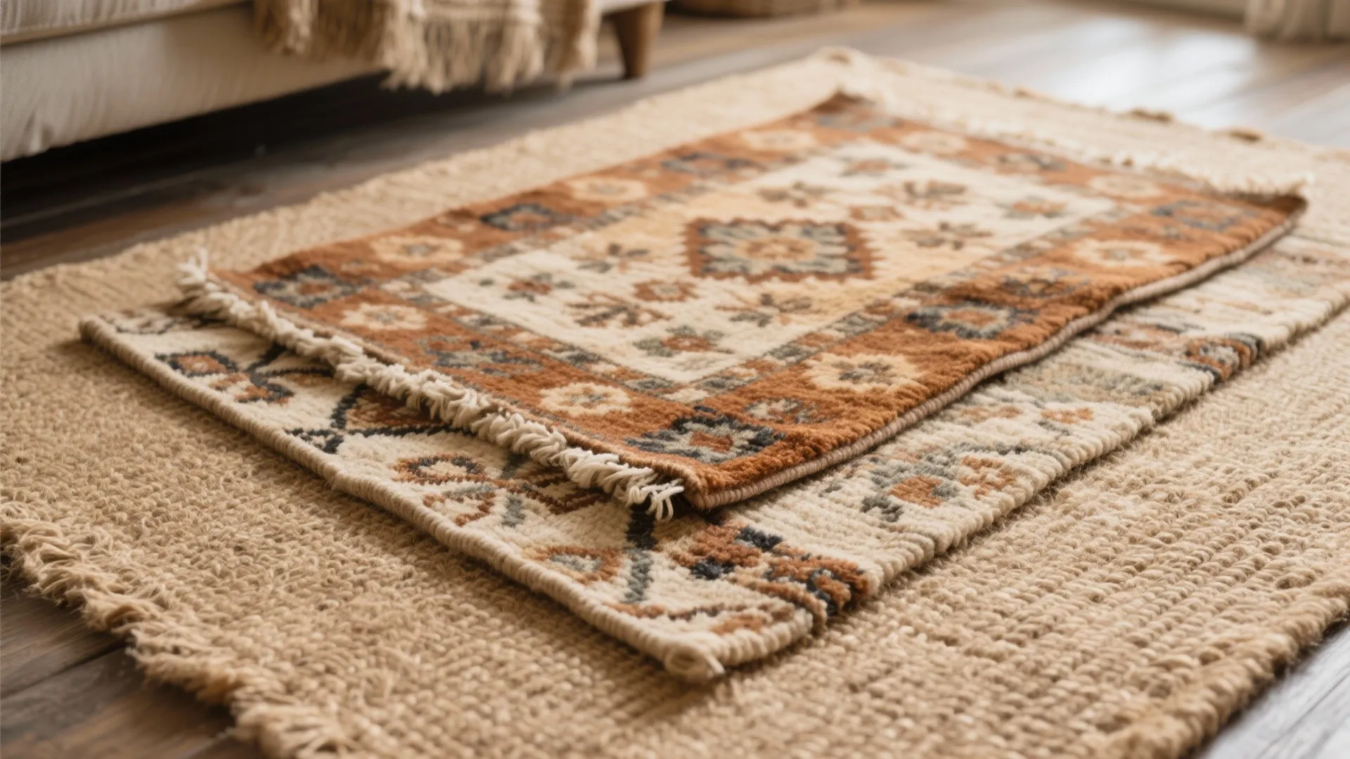 5. Cozy Layered Rugs