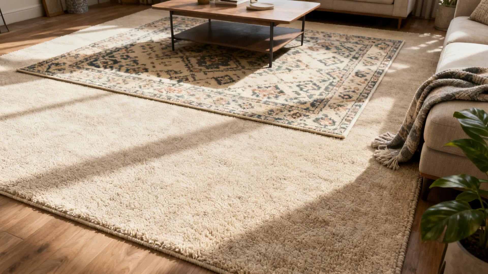4. Layered Rugs for Texture and Flexibility