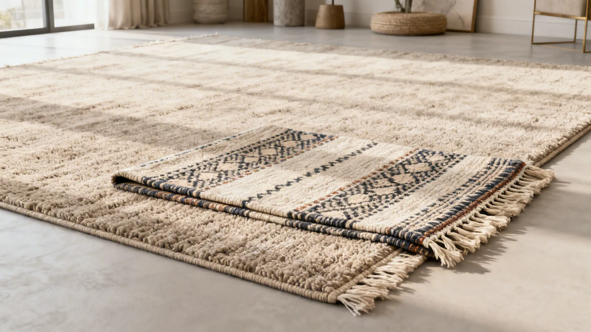 4. Layered Rugs for Texture and Flexibility