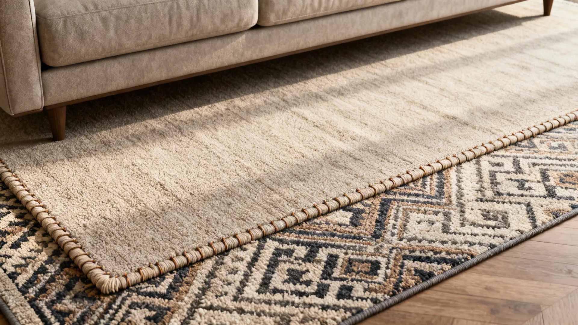 3. Try a smaller rug for layered texture