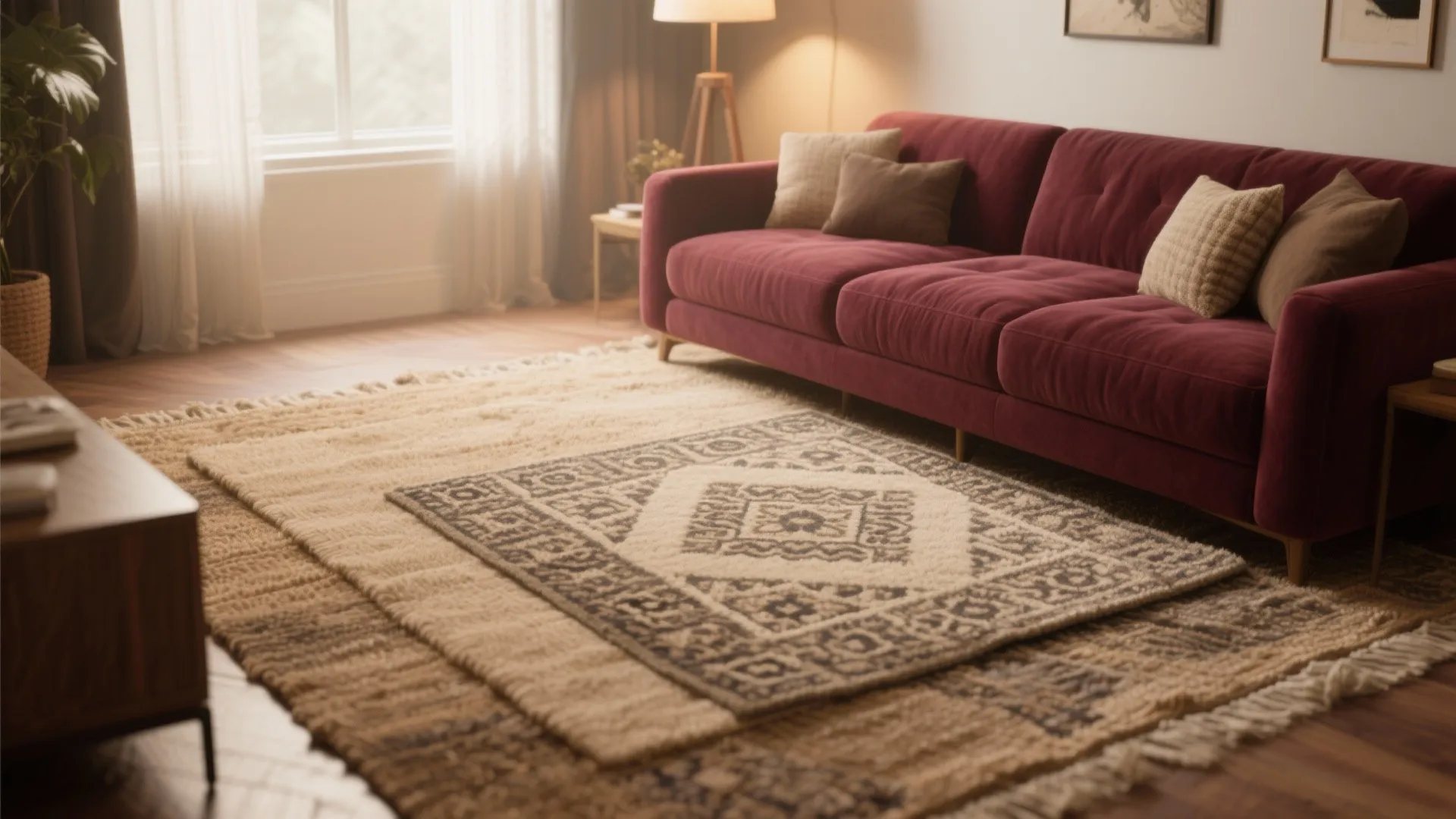 3. Layered Rugs for Depth