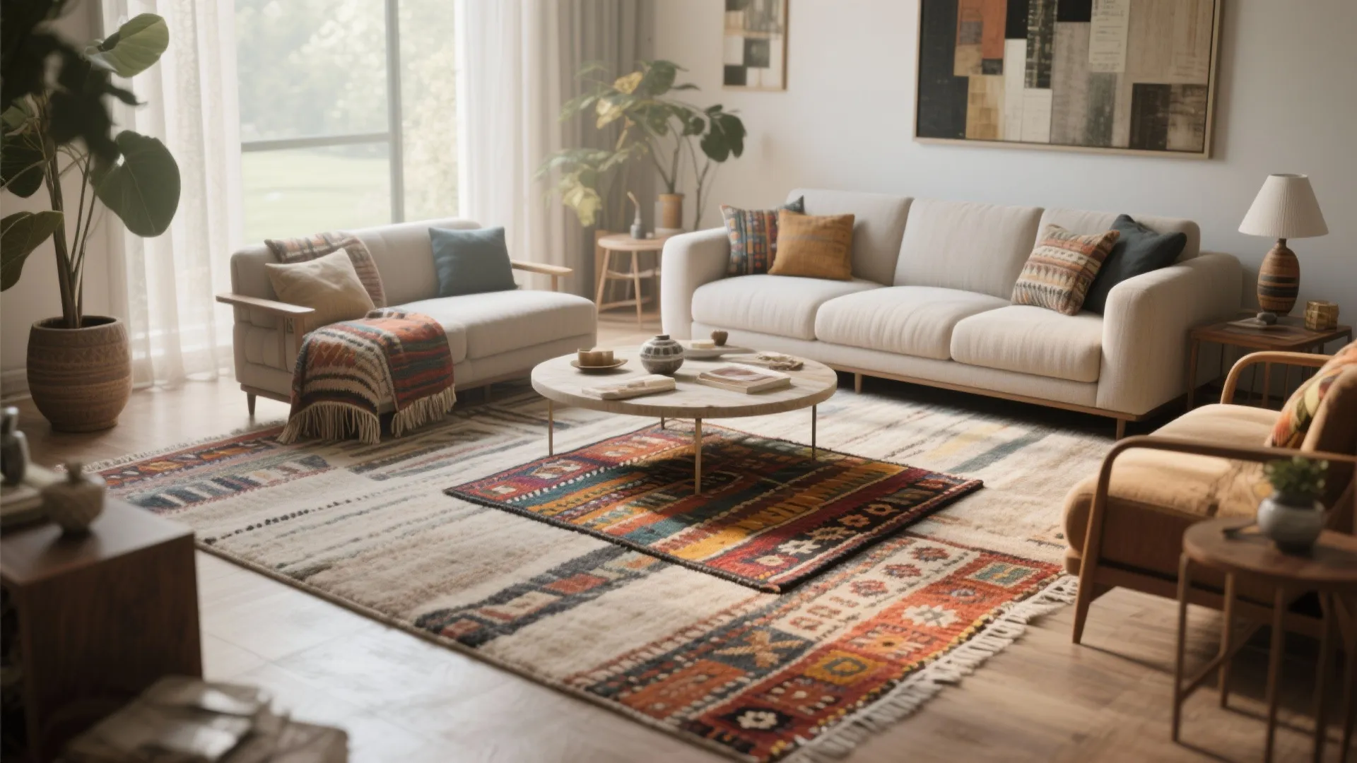 Layer Rugs for Depth