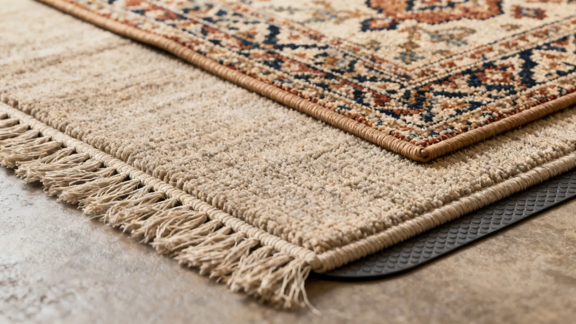 5. The Layered Look (Two rugs for texture and depth)