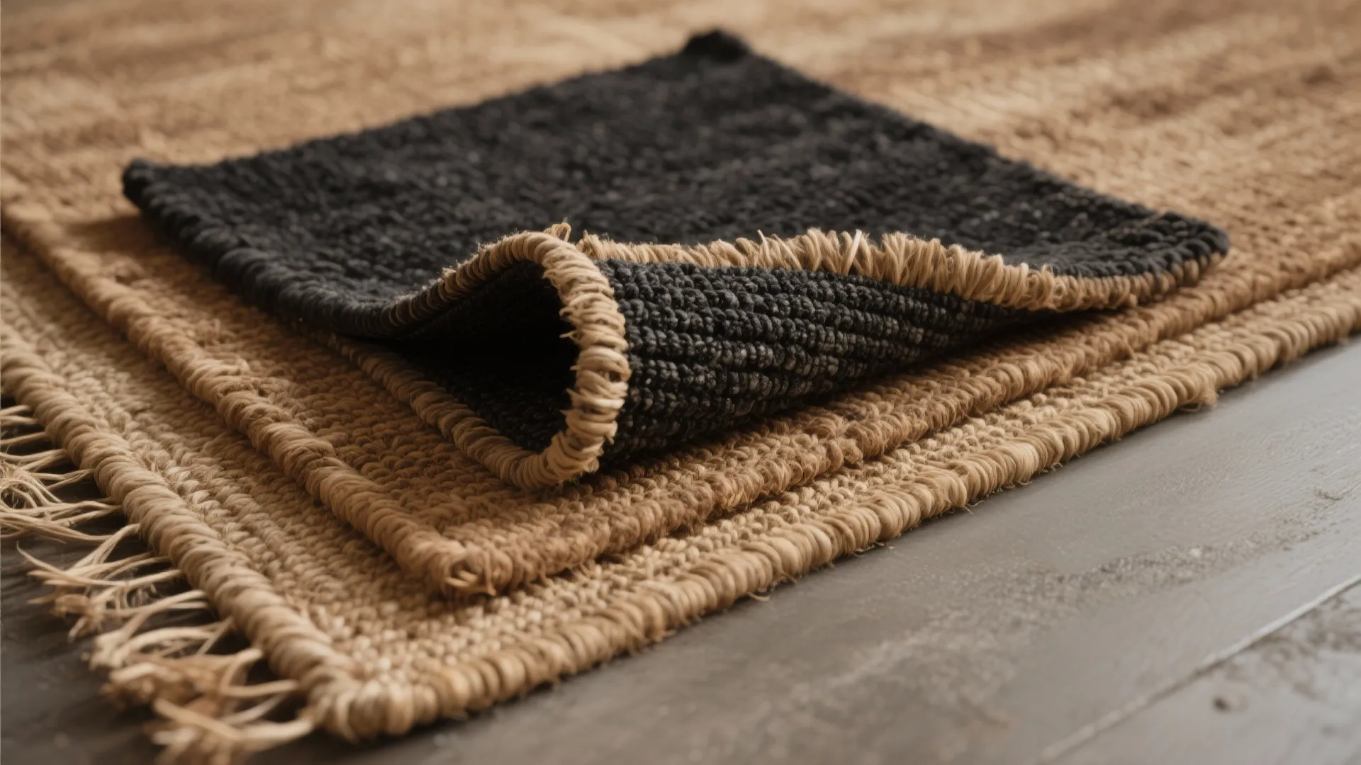 4. Textured Layered Rugs
