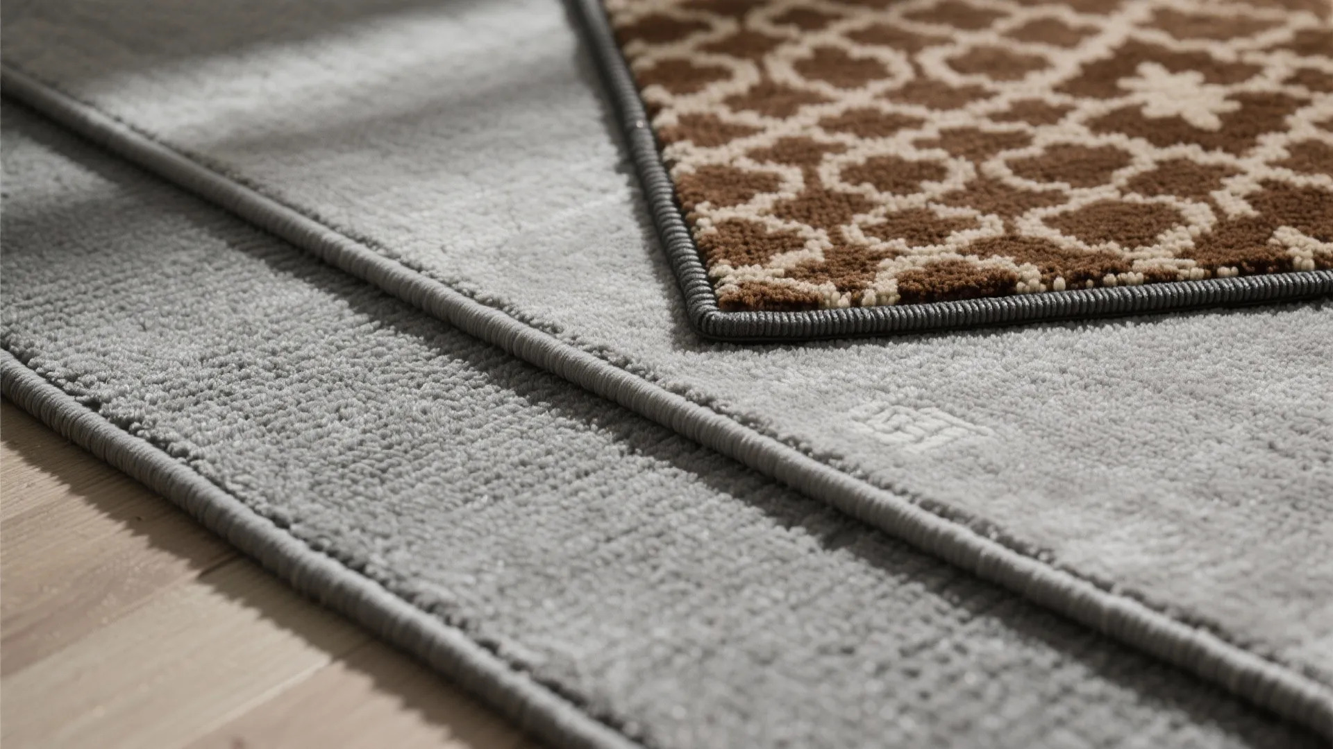 3. Layered Rugs: Solid Base + Patterned Accent