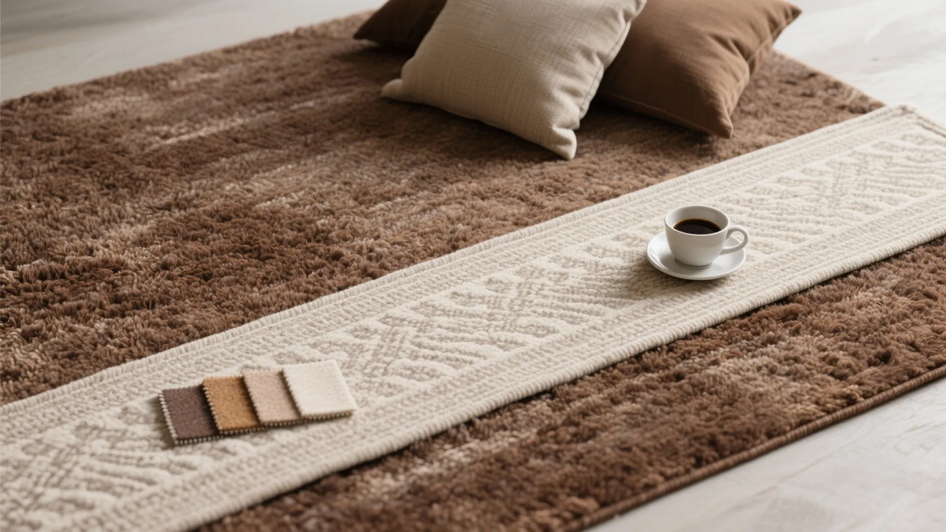 1. Layer with a lighter rug to define zones