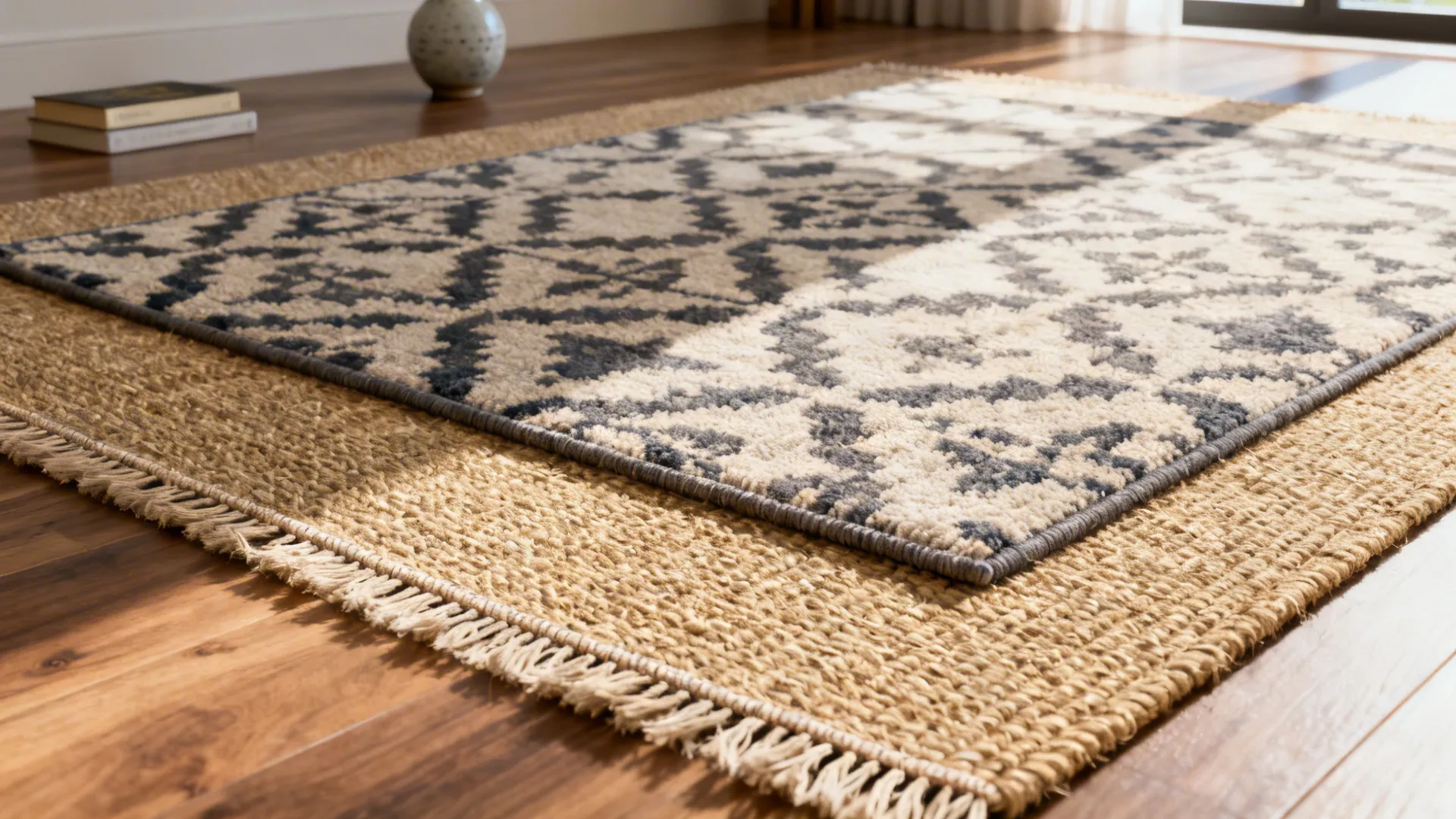 2. Use layered rugs for texture and flexibility