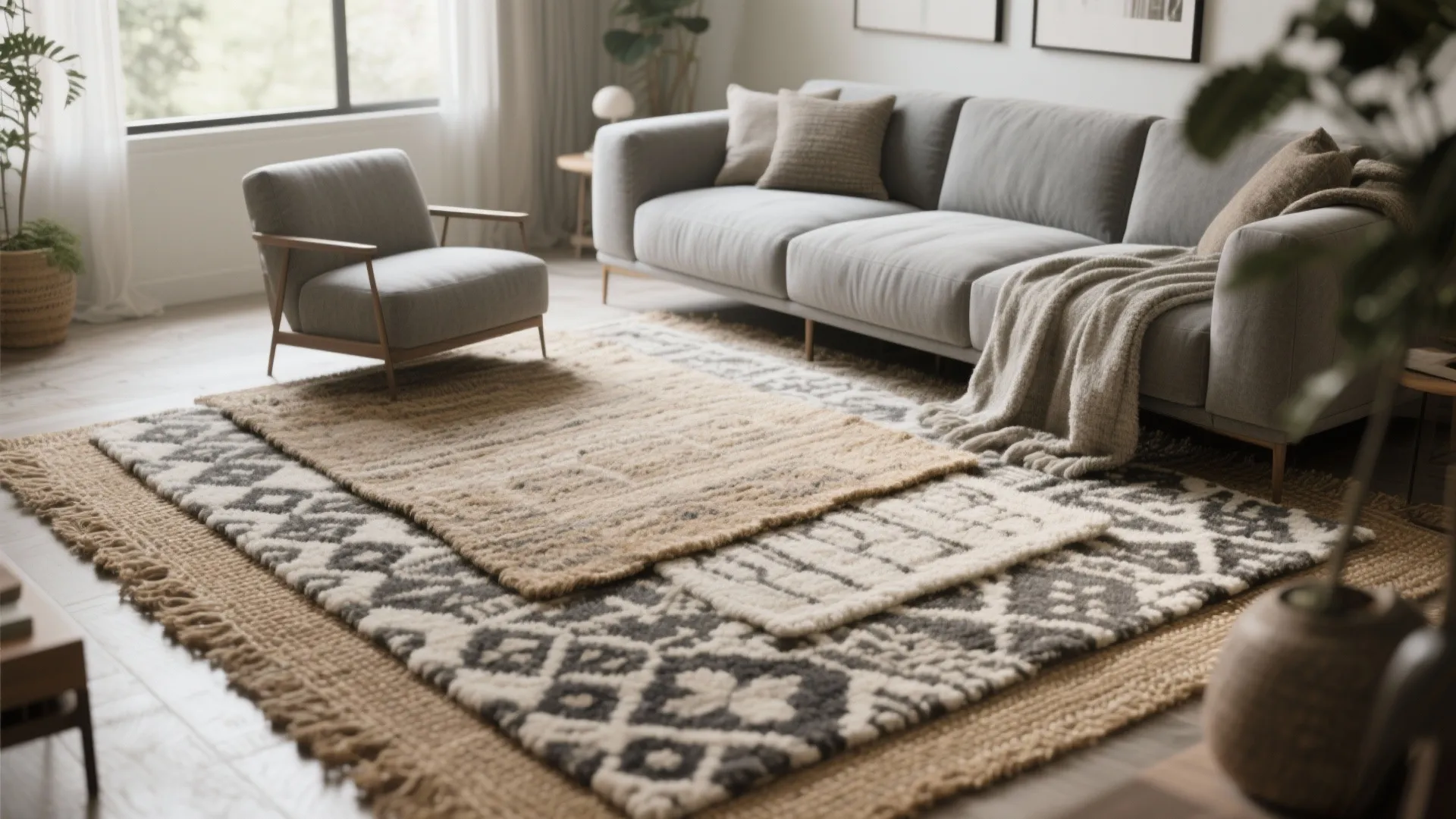 7. Layered Rugs for Depth