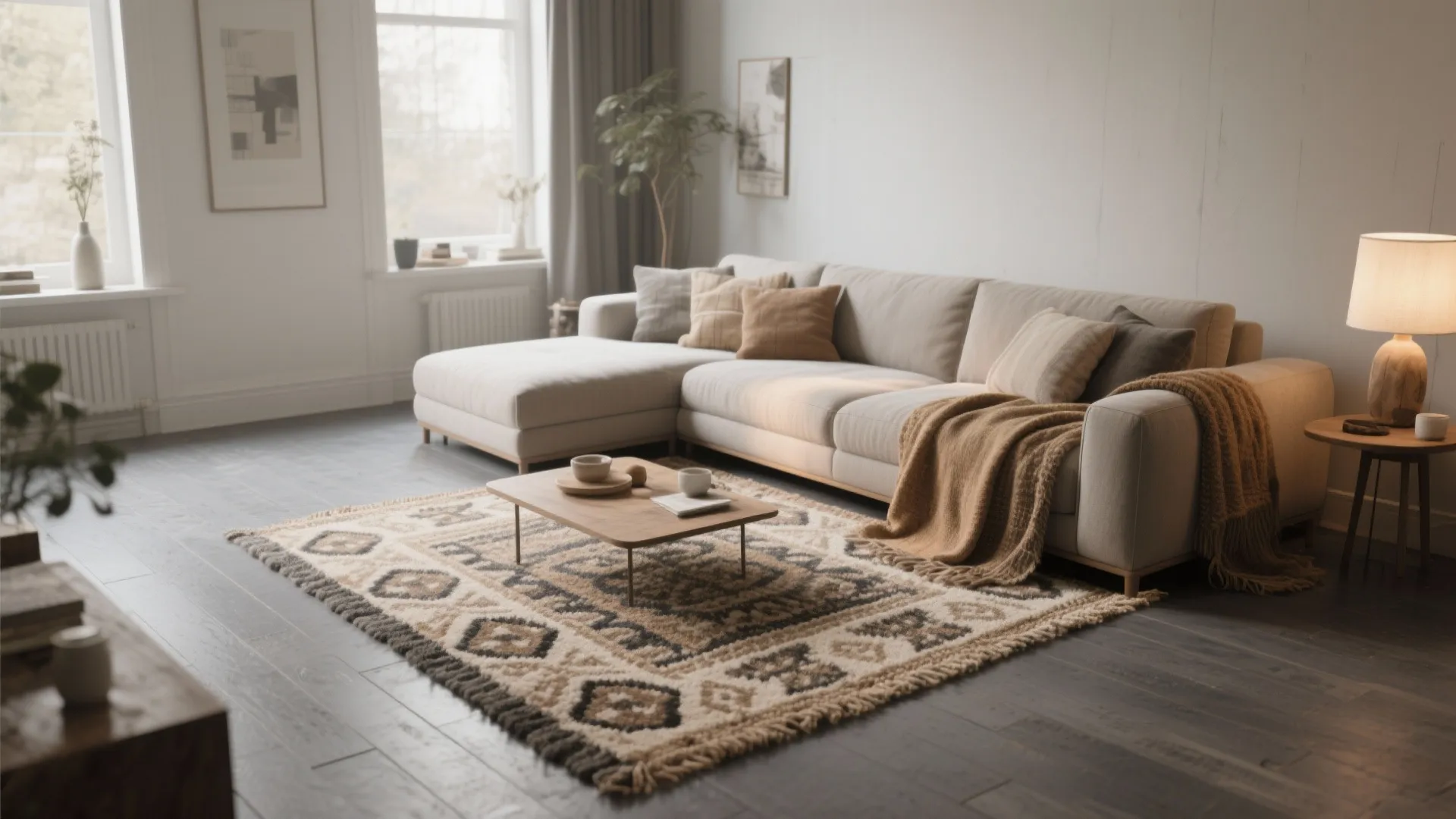 9. Layered Rugs for Extra Comfort
