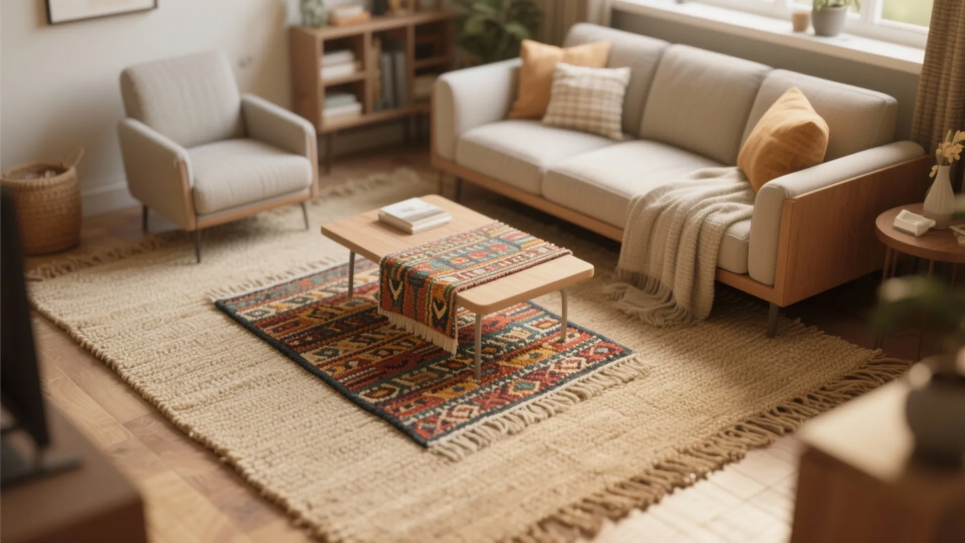 1. Layering Rugs for Dimension