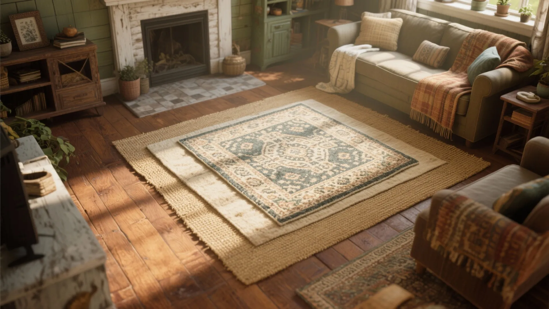 3. Layering Rugs for Depth