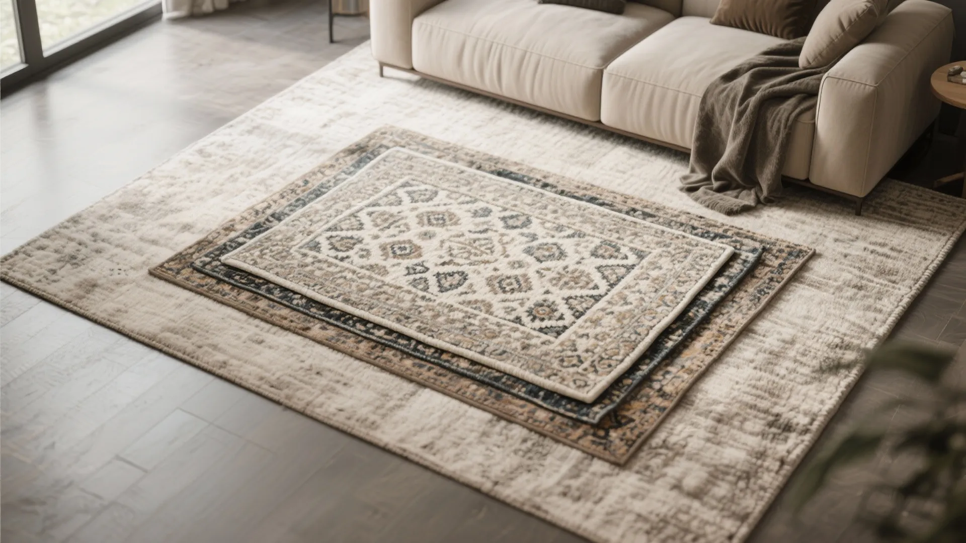 6. Layered rug approach
