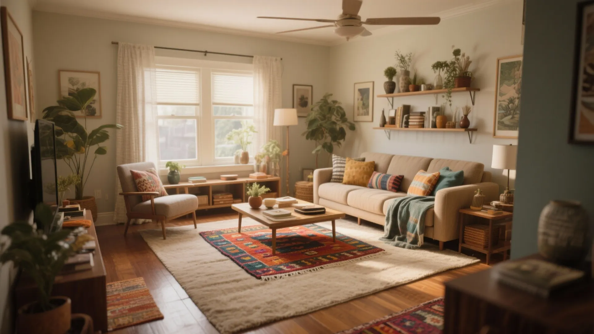 4. Layered Rugs Look