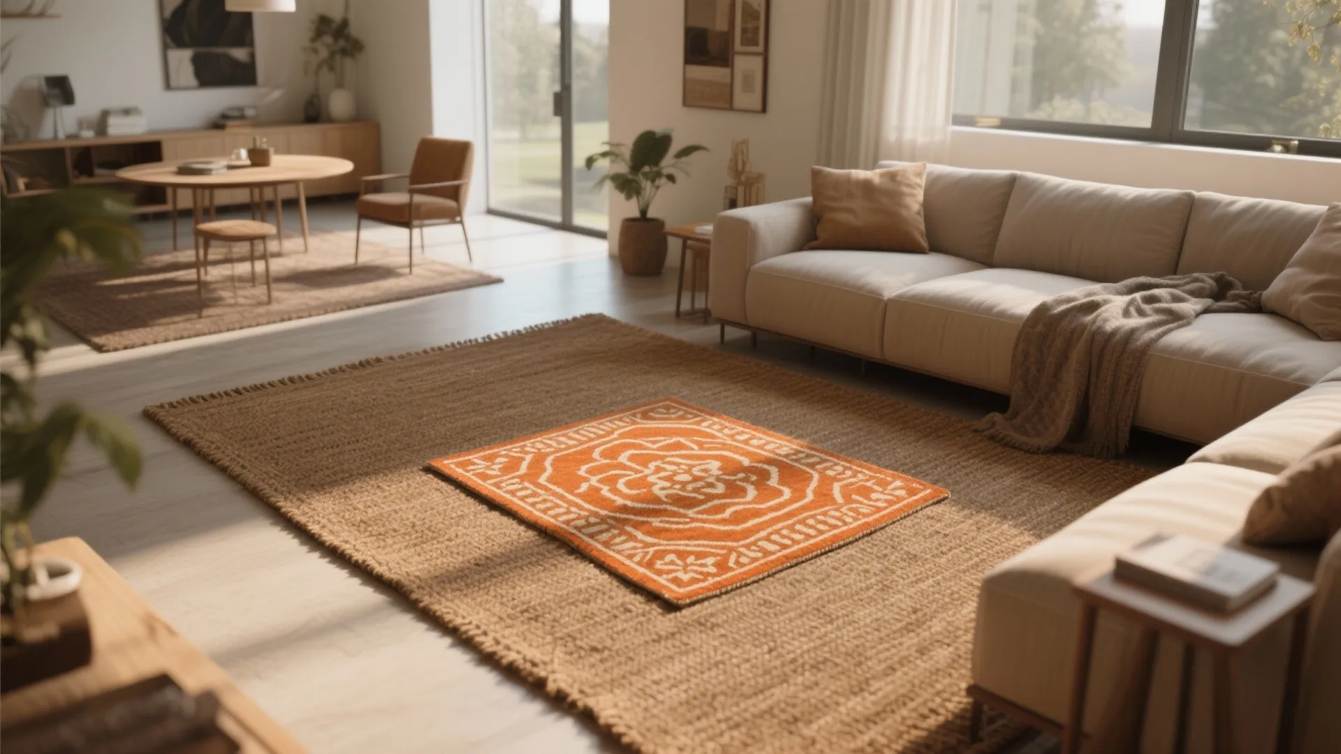 Layered Rugs in Warm Neutrals