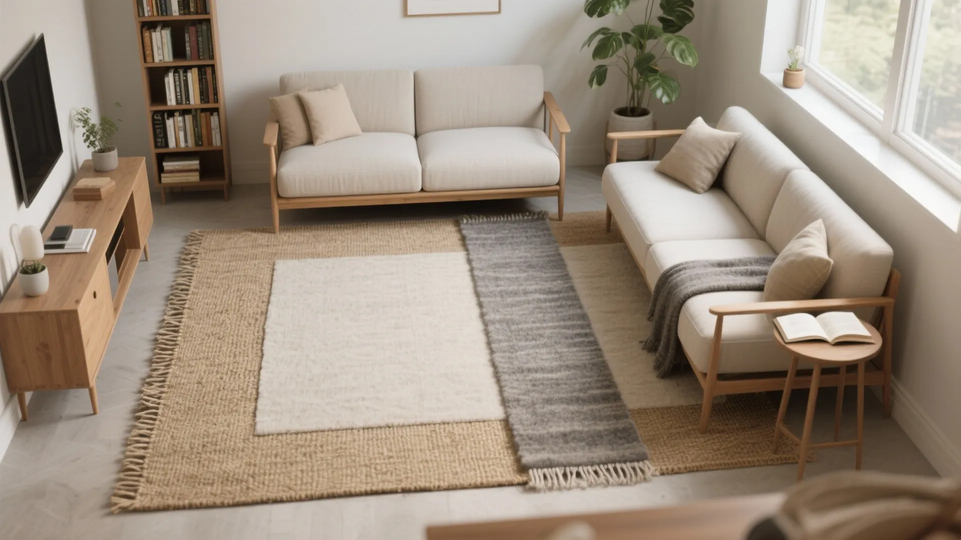 3) Zone with Layers: Runner + Area Rug Combo