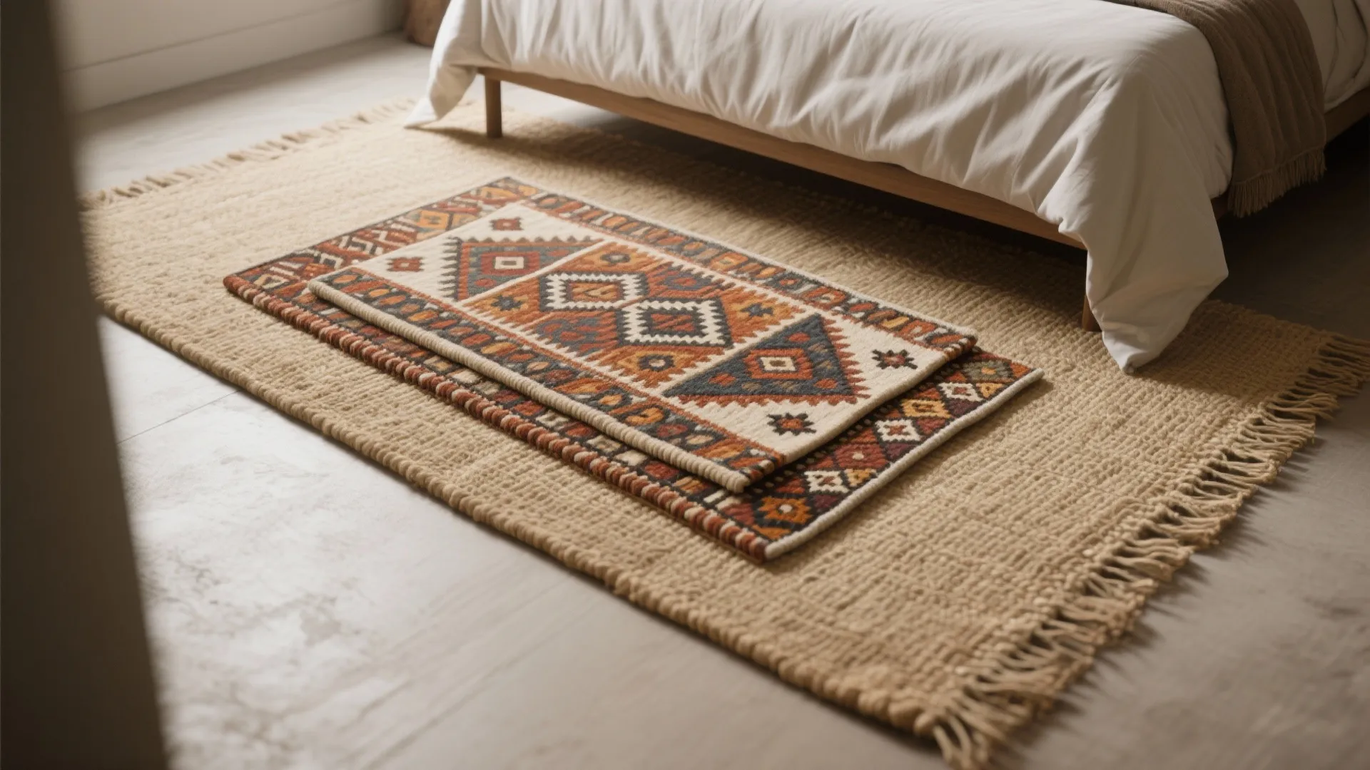 3. Layered rugs for texture