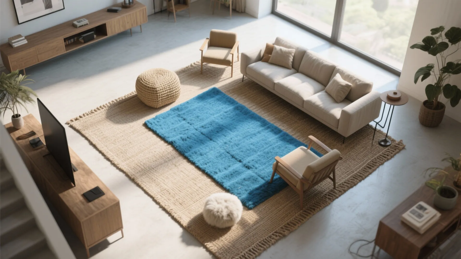 3. Layer Rugs for Cozy Zoning