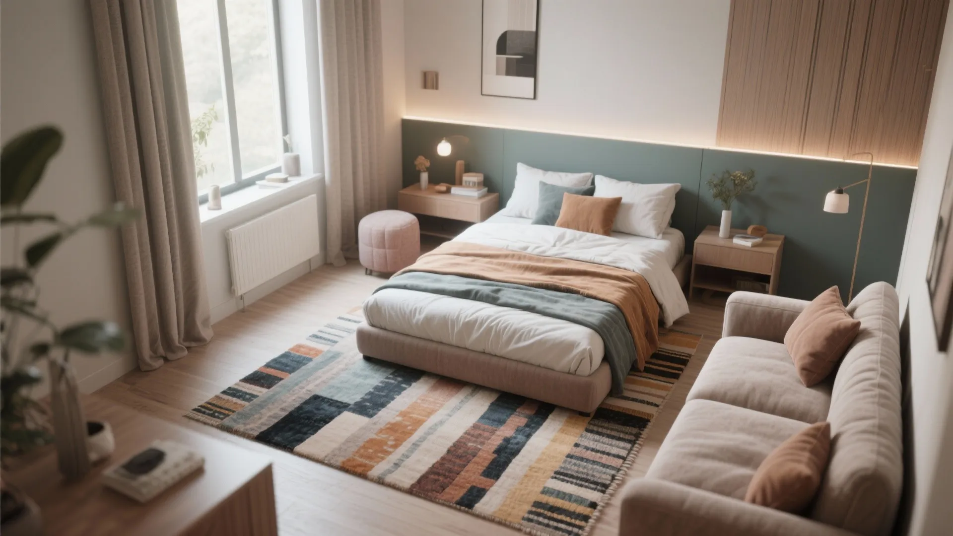 10. Layered Rugs for Zoning