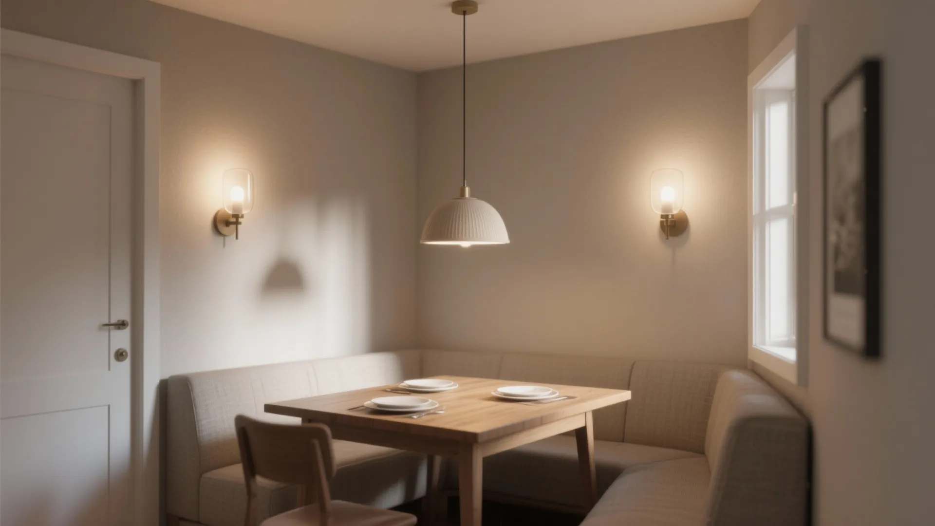 5) Layered lighting with dimmable wall accents