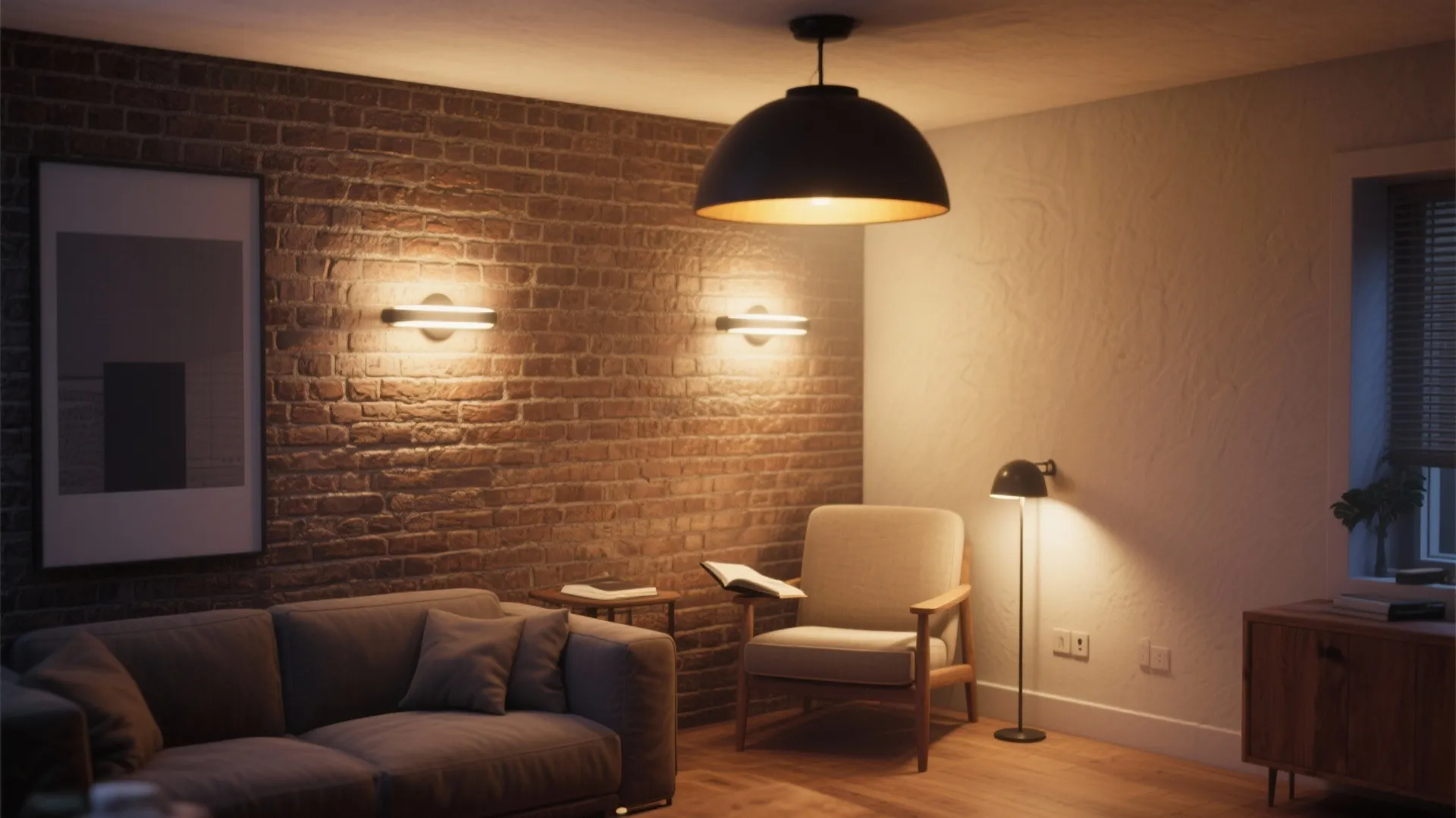 1. Layered ambient + task sconces