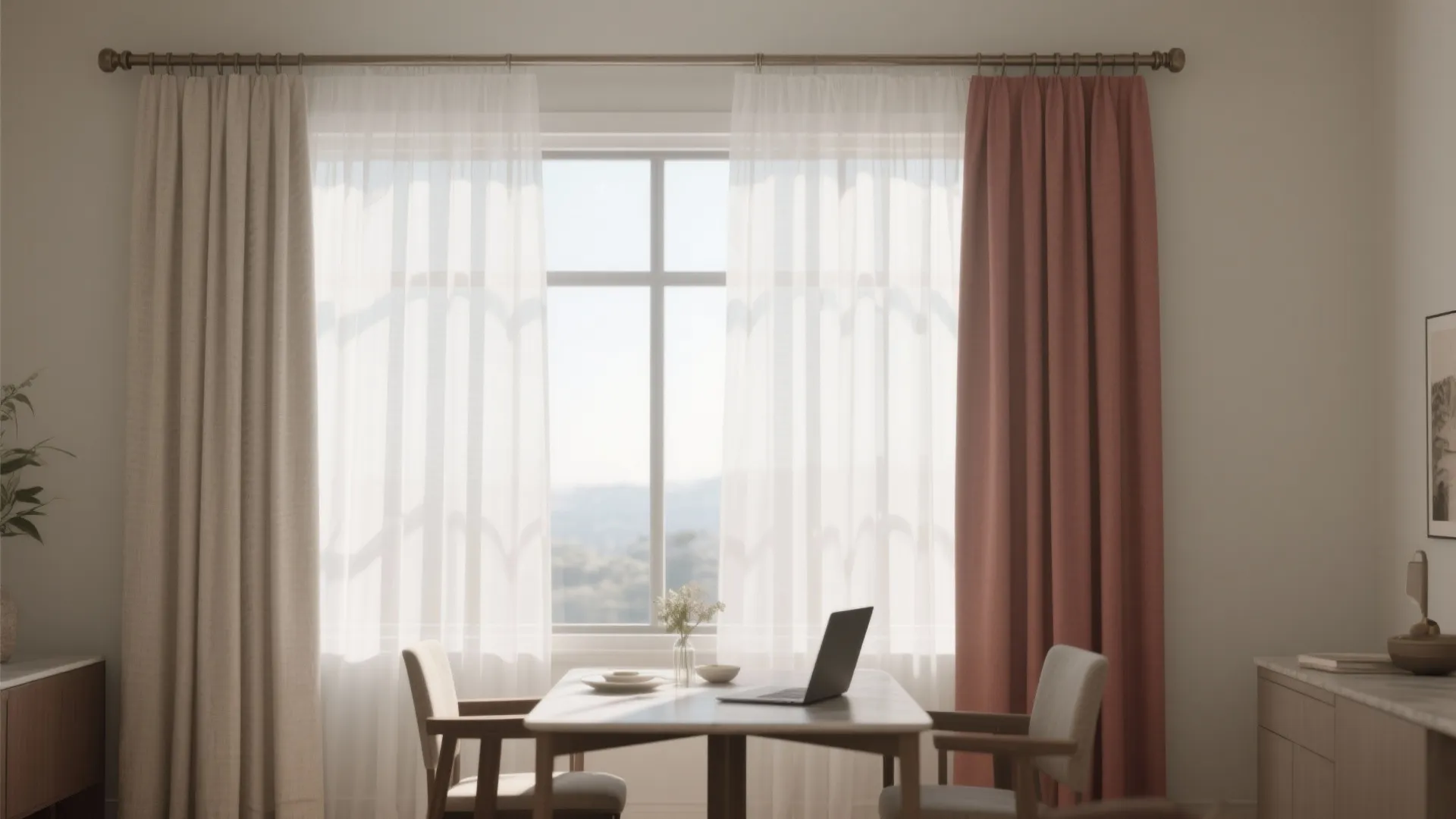 2. Layer sheers with opaque panels for flexible light control