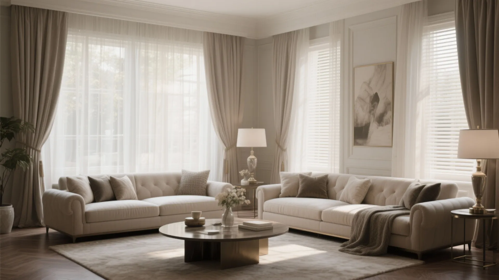 10. Layered Sheers and Blinds